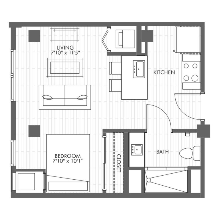 Studio Apartment Home – Style 0B